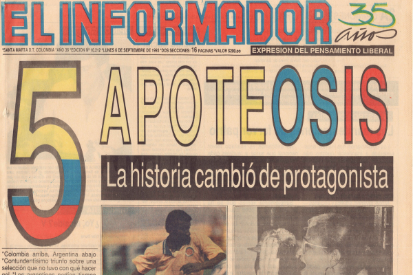 Portada de EL INFORMADOR, 06 de Septiembre del 1993