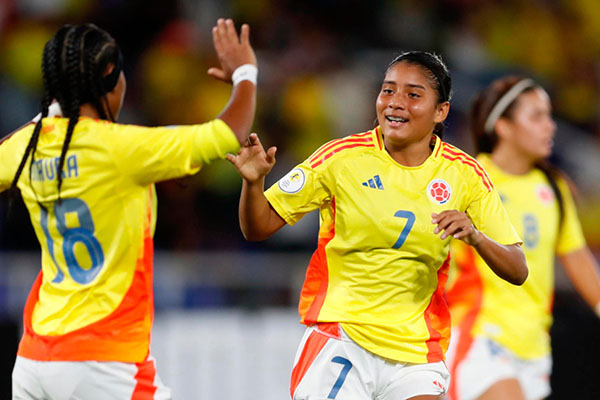 Maria Baldovino, jugadora de la selección Colombia sub 17 y actual goleadora del suramericano.
