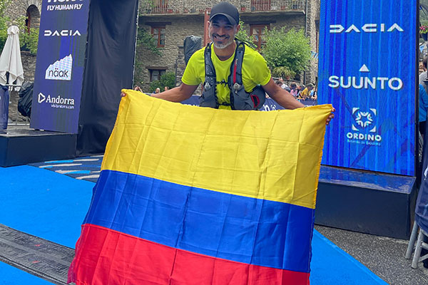 Carlos Andrés Linero, ultramaratonista cienaguéro que representó al país en la reciente UTM en Andorra.