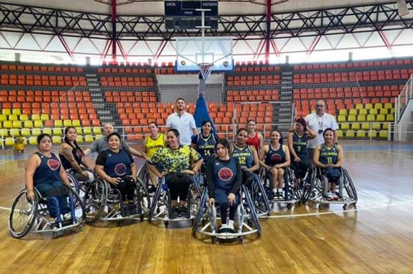 Selección Colombia de baloncesto en silla de ruedas que participará en la Copa América en Bogotá. Foto Mindeporte