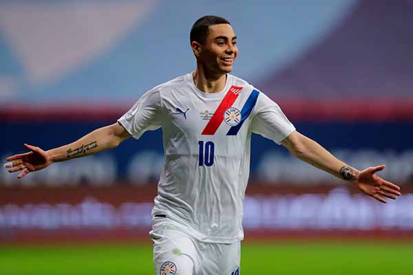 Miguel Almirón, delantero de la selección paraguaya de futbol y del Atlanta United de la MLS. Foto EFE/Joedson Alves