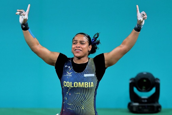 Mari Leivis Sánchez, halterófila colombiana ganadora de la medalla de bronce en el Campeonato Mundial de Pesas en Noruega. Foto Comité Olímpico Colombiano