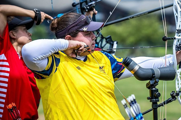 Alejandra Usquiano, fue una de las ganadoras en el campeonato de Arquería que se disputa en Brasil. Foto Comité Olímpico de Colombia. 