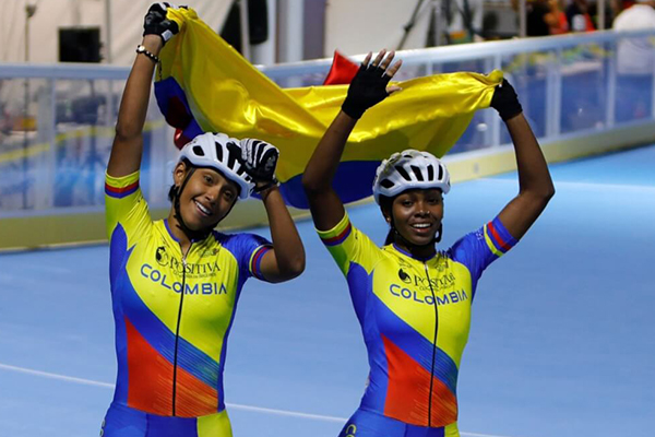 Maria Fernanda Timms, patinadora samaria que consiguió la medalla de oro en el Mundial de velocidad en China junto a su compañera de equipo, Kollin Castro. Foto Unimagdalena