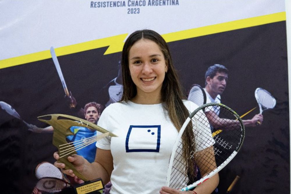Lucía Bautista, squashista colombiana subcampeona en Curitiba. Foto Comité Olímpico Colombiano 