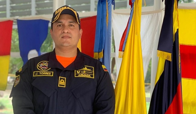 Capitán de corbeta Jorge Camilo Torres Quiroga, comandante Guardacostas de Santa Marta.