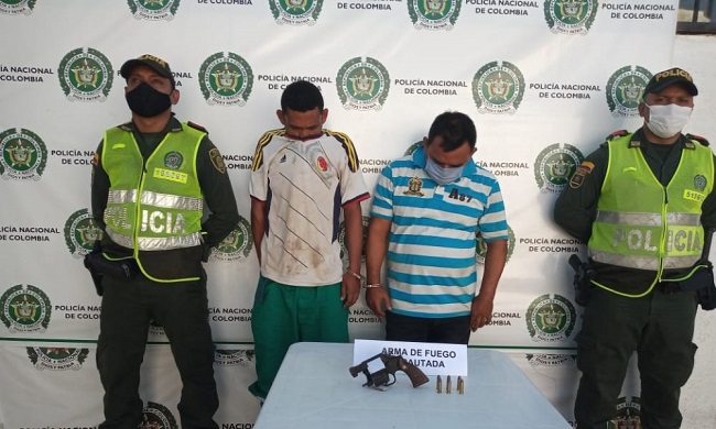 José Vicente Ceballos y José Rafael Navarro, fueron capturados para responder por porte ilegal de armas de fuego.
