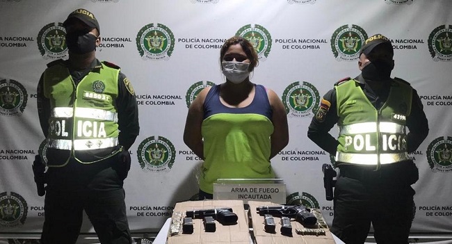 Diana Chiquinquirá Chacín Trujillo, capturada  con dos armas de fuego 
