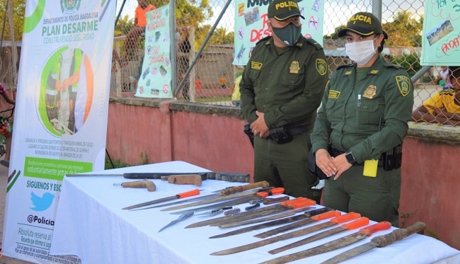 Las armas entregada de manera voluntaria fueron dejadas a disposición de la Fiscalía General de la Nación