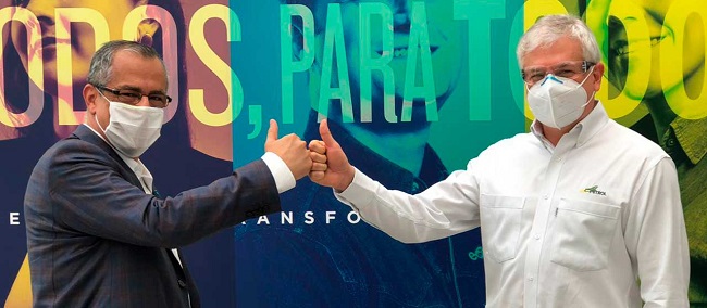 En el acto de revisión del documento de colaboración estuvieron el Viceministro e MinCiencias, Diego Hernández y el director del Instituto Colombiano de Petróleo de Ecopetrol, Andrés Mantilla.