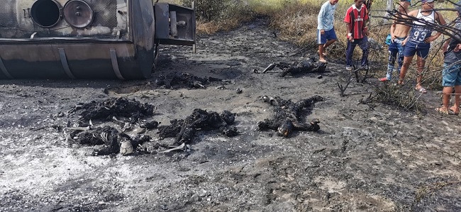 En la tragedia ocurrida en Tasajera siete personas murieron calcinadas por la explosión del carro cisterna.