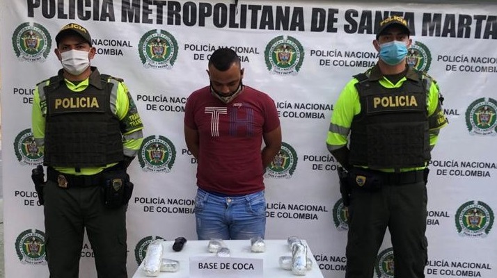Deiner Rafael Zambrano Lascarro, detenido por la Policía Metropolitana de Santa Marta.