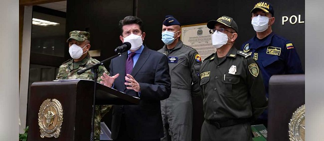 Diego Molano, ministro de Defensa señaló que hay 515 capturas y 97 ya han sido presentadas en audiencia de control de legalidad