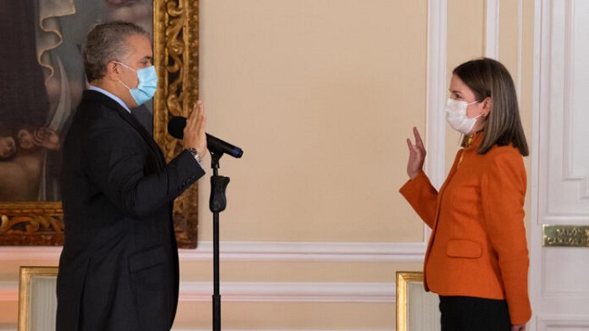El presidente Iván Duque elogió su contribución a la política exterior colombiana de los últimos tres años, incluyendo las presidencias pro tempore de la Comunidad Andina (CAN), la Alianza del Pacífico y Prosur.