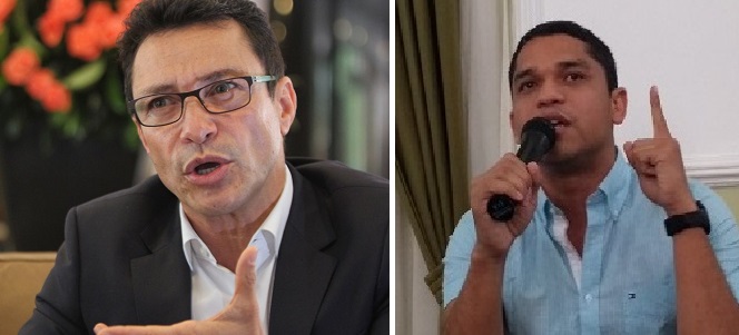Carlos Caicedo, Gobernador del Magdalena,  Jair Mejía, presidente de la Asamblea.