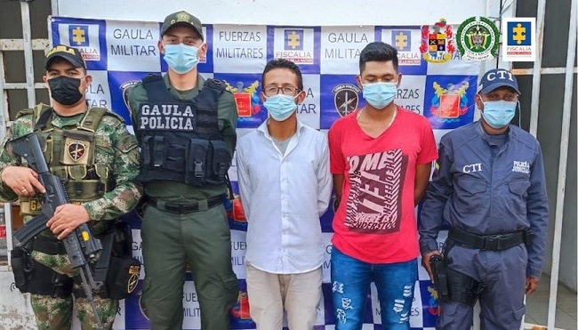 Édison Rangel Robles y Daniel Fernando Tinoco Barón, fueron procesados por el delito de extorsión.