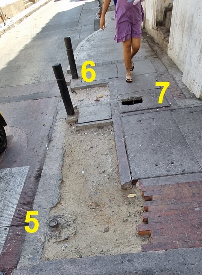 En solamente un espacio de 1 metro se hallan 3 agujeros.