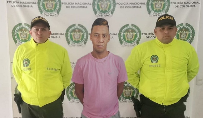 Odasir De Los Santos Cabeza Castro, alias ‘Odasir’, capturado por la Policía Metropolitana de Santa Marta.