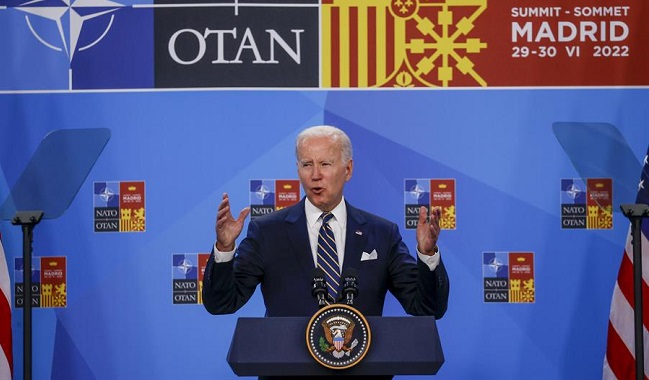 El presidente Joe Biden, durante la rueda de prensa ofrecida en la segunda jornada de la cumbre de la OTAN