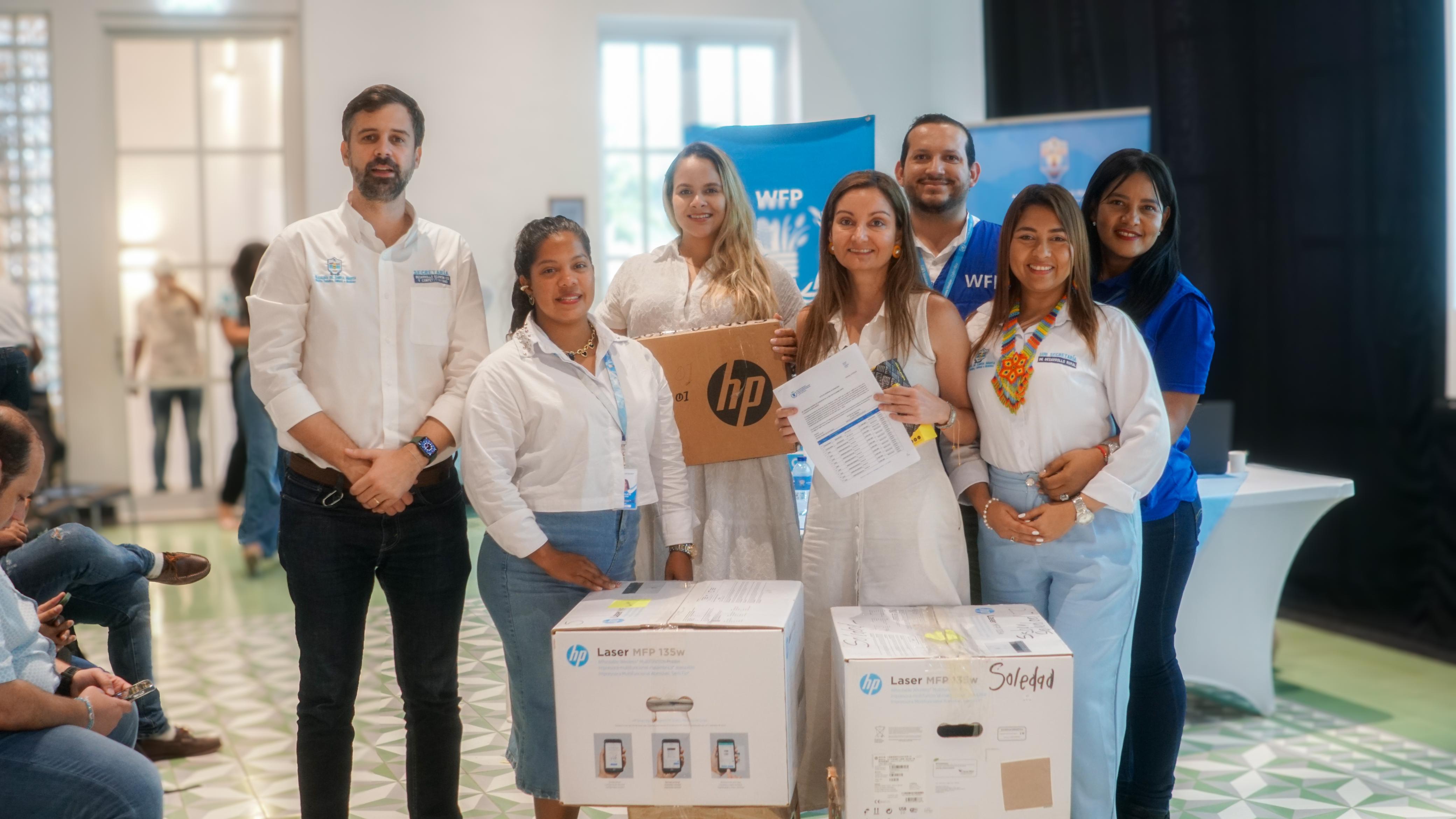 Los delegados del Programa Mundial de Alimentos de la ONU entregaron equipos de protección social a la Alcaldía Distrital de Santa Marta.