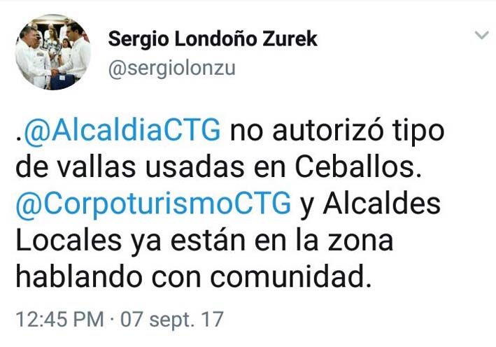 Alcaldía de Cartagena no autorizó tipo de vallas usadas en Ceballos