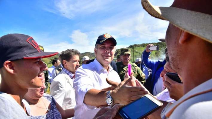 Iván Duque en el municipio Gómez Plata, en Antioquia.