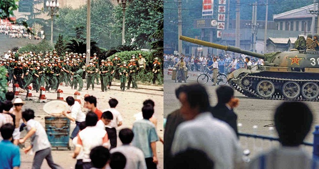 Los estudiantes llevaban semanas en la plaza cuando el ejército atacó con tanques y ráfagas de fusil.