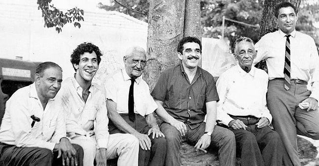 Gabriel García Márquez, Álvaro Cepeda Samudio, Rafael Escalona y Carmelo Correa, artífices del Festival Vallenato realizado en Aracataca en el año de 1966. 