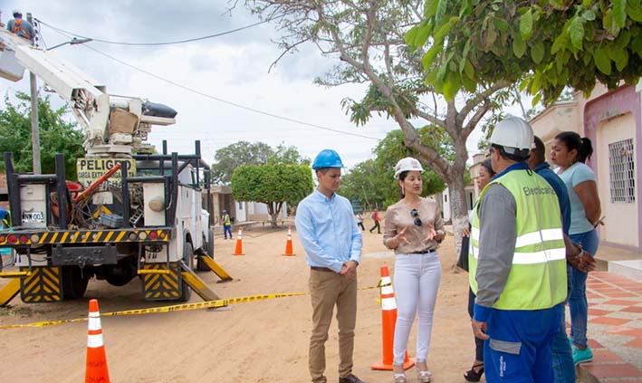 Los trabajos están siendo realizados en aras de mejorar el servicio de energía en los corregimientos de Maicao. 
