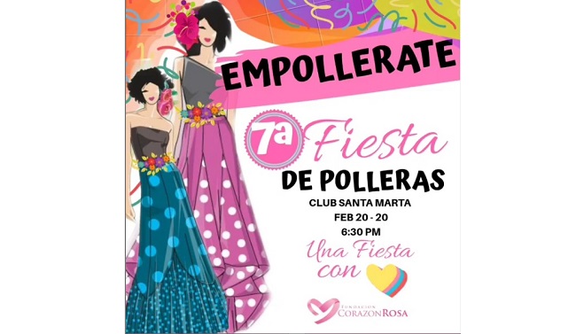 Fundación Corazón Rosa se prepara para la VII Fiesta de Polleras por la vida.