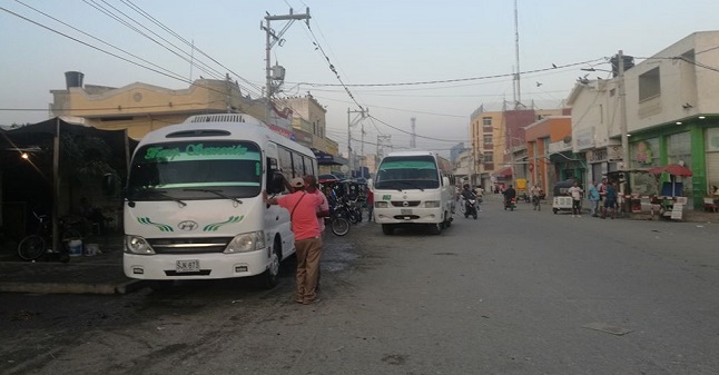 Desde el centro del municipio, se pudo evidenciar la presencia de buses durante el reciente fin de semana. 