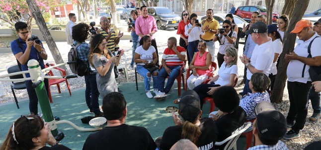 Los habitantes de los barrios de Manzanares y San Pablo, escucharon la socialización de los proyectos que están en marcha para mitigar el impacto de la sequía.