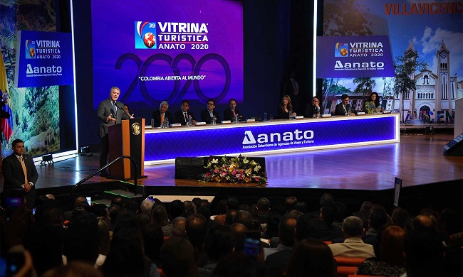 Duque hizo acto de presencia en la inauguración de la Vitrina Turística 39 de la Asociación Colombiana de Agencias de Viajes, Anato. 