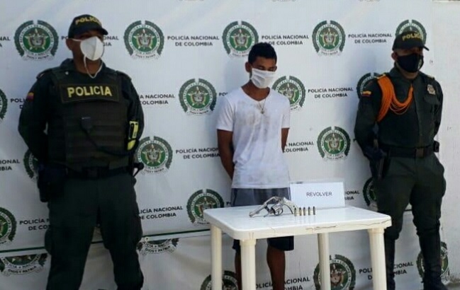 Obed de Jesús Ochoa Ospino, fue detenido por la Policía Metropolitana de Santa Marta por porte de armas de fuego.