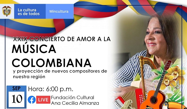 El concierto se hará por primera vez de manera virtual debido a la pandemia, la cita es el próximo 10 de septiembre vía Facebook Live de la Fundación Cultural Ana Cecilia Almanza.