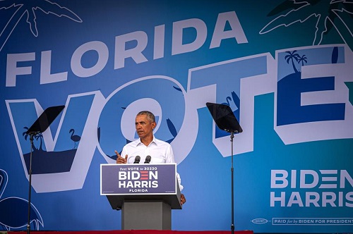 Obama instó a los floridanos a votar "como nunca antes" y mencionó el récord de participación de las elecciones de medio mandato de 2018