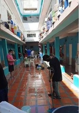 Cada uno de los patios luce reluciente debido a los trabajos de limpieza y pintado que se vienen adelantando en la cárcel de Santa Marta.