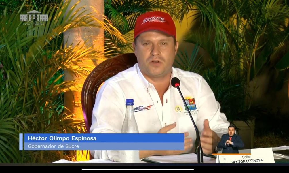 Héctor Olimpo Espinosa gobernador de Sucre e invitado especial en el programa institucional de la Presidencia de la República “Prevención y acción”.