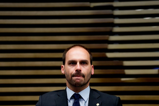 Eduardo Bolsonaro, hijo del presidente brasileño, Jair Bolsonaro, en una fotografía de archivo. EFE/