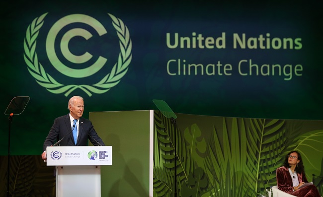 Fotografía de archivo del presidente de EEUU, Joe Biden, el pasado mes de noviembre en la COP26 celebrada en Glasgow. EFE