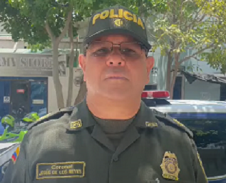 Jesús Manuel de los Reyes, comandante de la Policía Metropolitana de Santa Marta