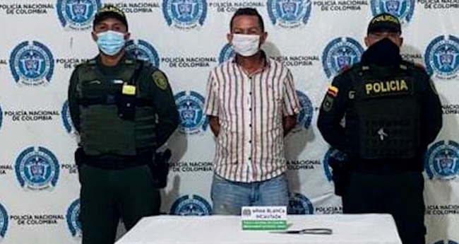 La captura del implicado se produjo en flagrancia en un establecimiento comercial  de Valledupar.