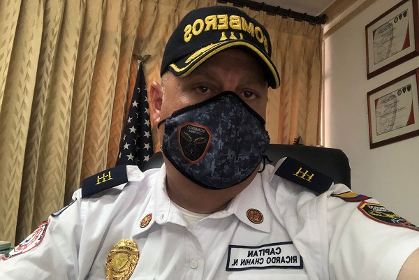 Richar Chain, capitán del Cuerpo Voluntario de Bomberos de Santa Marta.