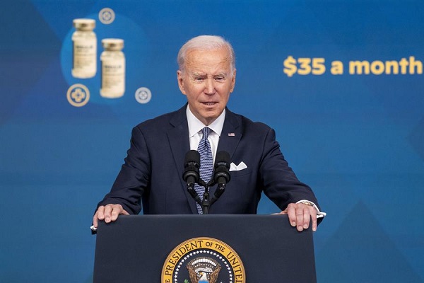 El presidente de los Estados Unidos, Joe Biden, en conferencia de prensa en el edificio de la Oficina Ejecutiva de Eisenhower de la Casa Blanca.