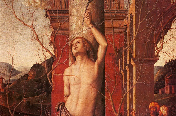 San Sebastián murió en el año 288, fue rescatado y enterrado en un sepulcro dentro de las catacumbas de la vía Apia, en la ciudad de Roma. Hoy puede visitarse la basílica construida en su honor en la Ciudad Eterna.