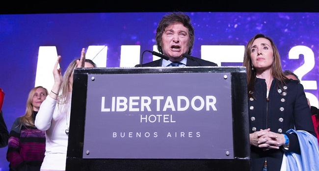 El economista Javier Milei, precandidato presidencial de la coalición derechista La Libertad Avanza.