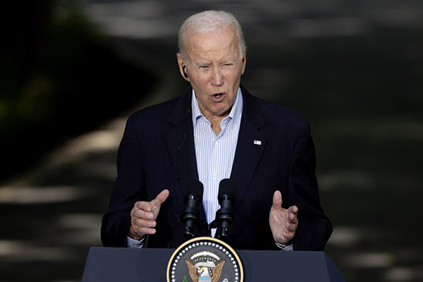 El presidente de Estados Unidos, Joe Biden, habla durante una conferencia de prensa.