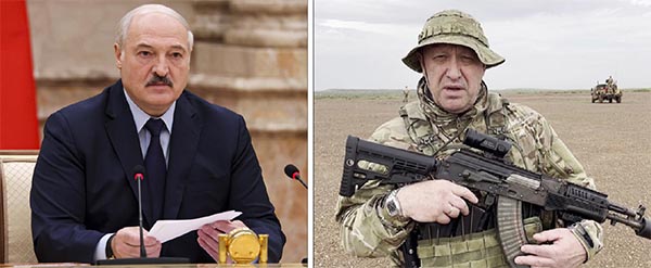 Aleksandr Lukashenko, presidente bielorruso. En la foto también aparece Yevgueni Prigozhin, líder del Grupo Wagner.