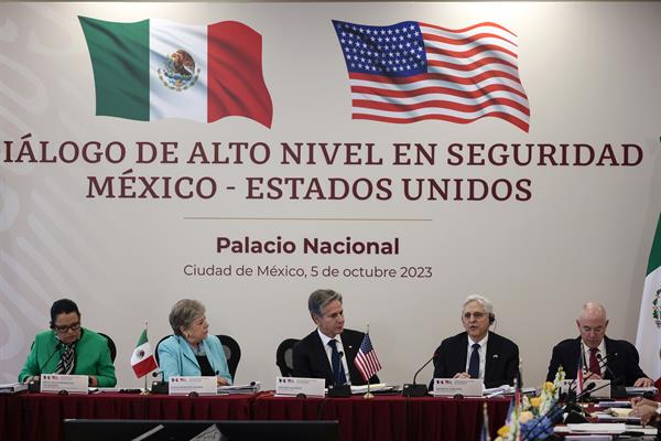 El Gobierno mexicano se reunió con una delegación estadounidense que conforman Blinken; el secretario de Seguridad Nacional, Alejandro Mayorkas; el fiscal general, Merrick Garland, y la asesora de la Casa Blanca para Seguridad Nacional, Elizabeth Sherwood-Randall.