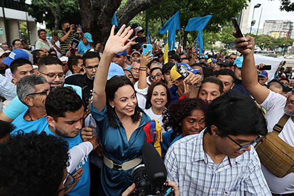 María Corina Machado, candidata presidencial de la oposición venezolana.